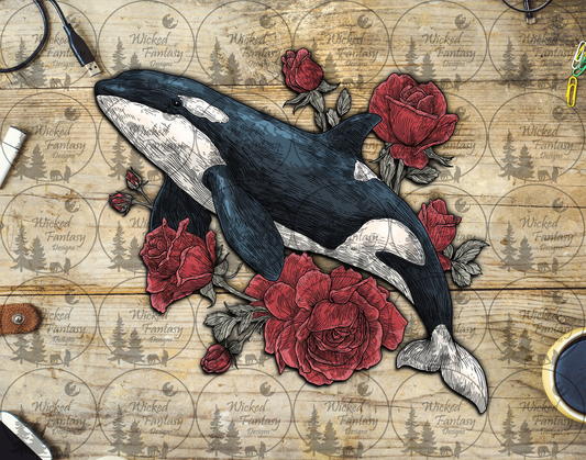 UVDTF Orca with Roses
