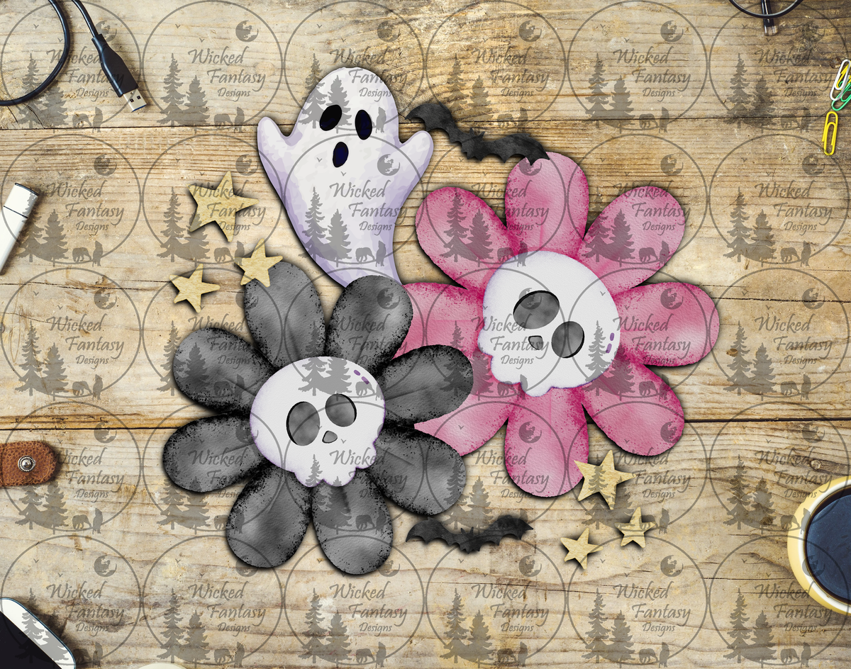 UVDTF Ghost and Skull Flowers