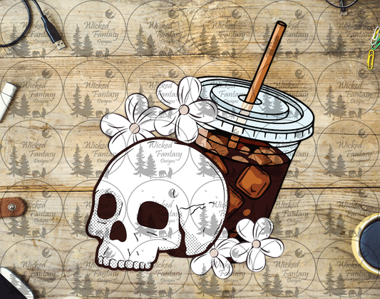 UVDTF Iced Coffee and Skull