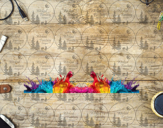 UVDTF Rainbow Liquid Splash Border Element 11"