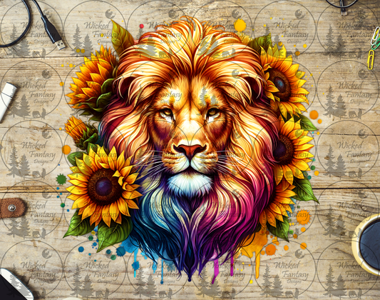 UVDTF Lion with Sunflowers