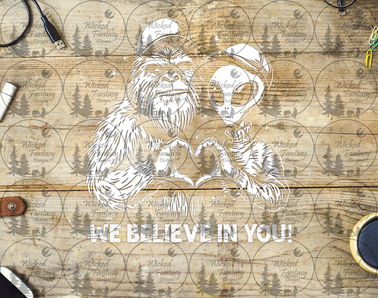 UVDTF Sasquatch and Alien We Believe in You Custom Colors