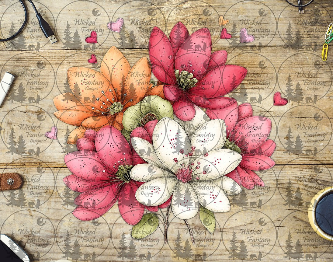 UVDTF Petal and Ink Blushing Blooms