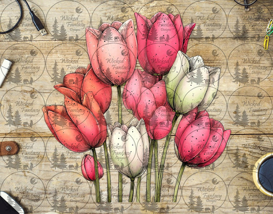 UVDTF Petal and Ink Polka Dot Roses