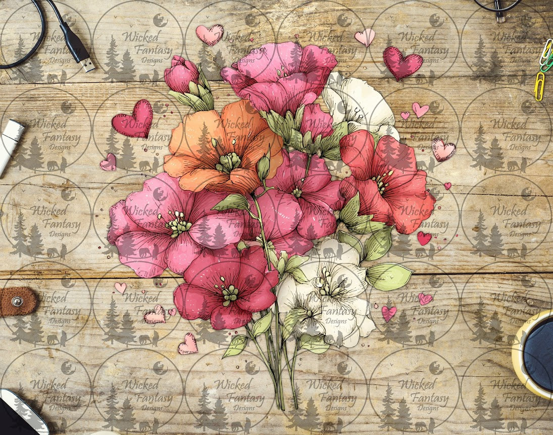 UVDTF Petal and Ink Wildflower Bouquet