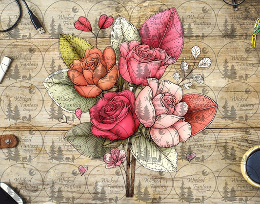 UVDTF Petal and Ink Blush Roses