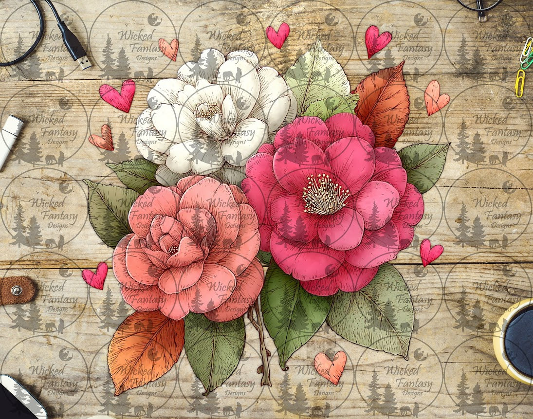 UVDTF Petal and Ink Rosy Bouquet