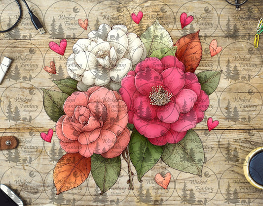 UVDTF Petal and Ink Rosy Bouquet