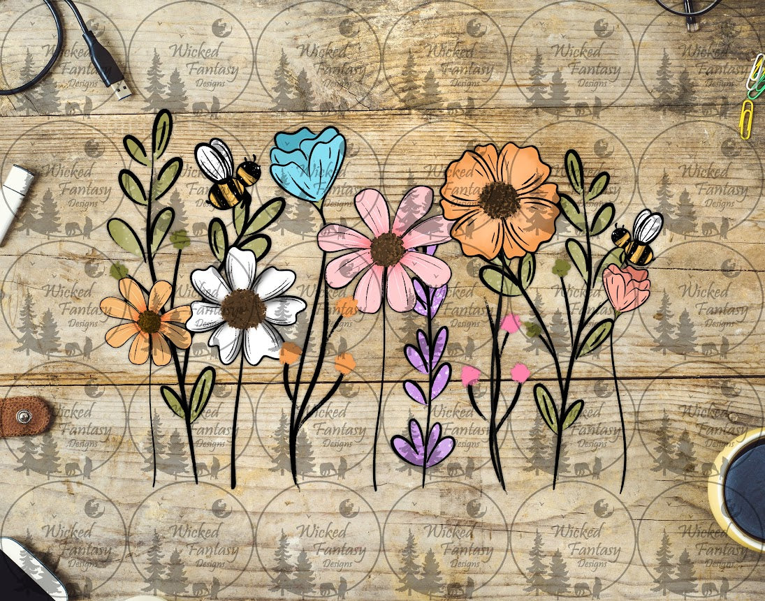 UVDTF Wildflowers and Bees