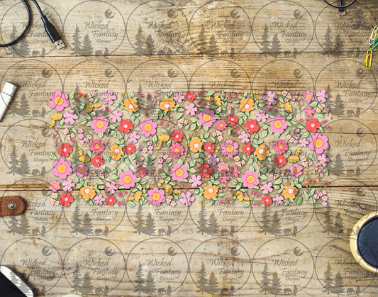 UVDTF Pink and Yellow Posies  16oz 40oz