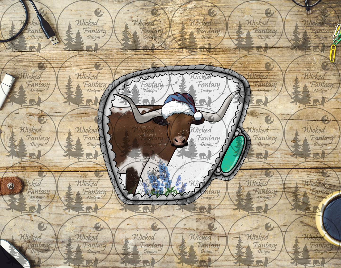 UVDTF Longhorn Christmas Concho