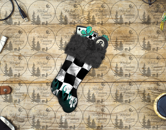 UVDTF Checkered Christmas Stocking