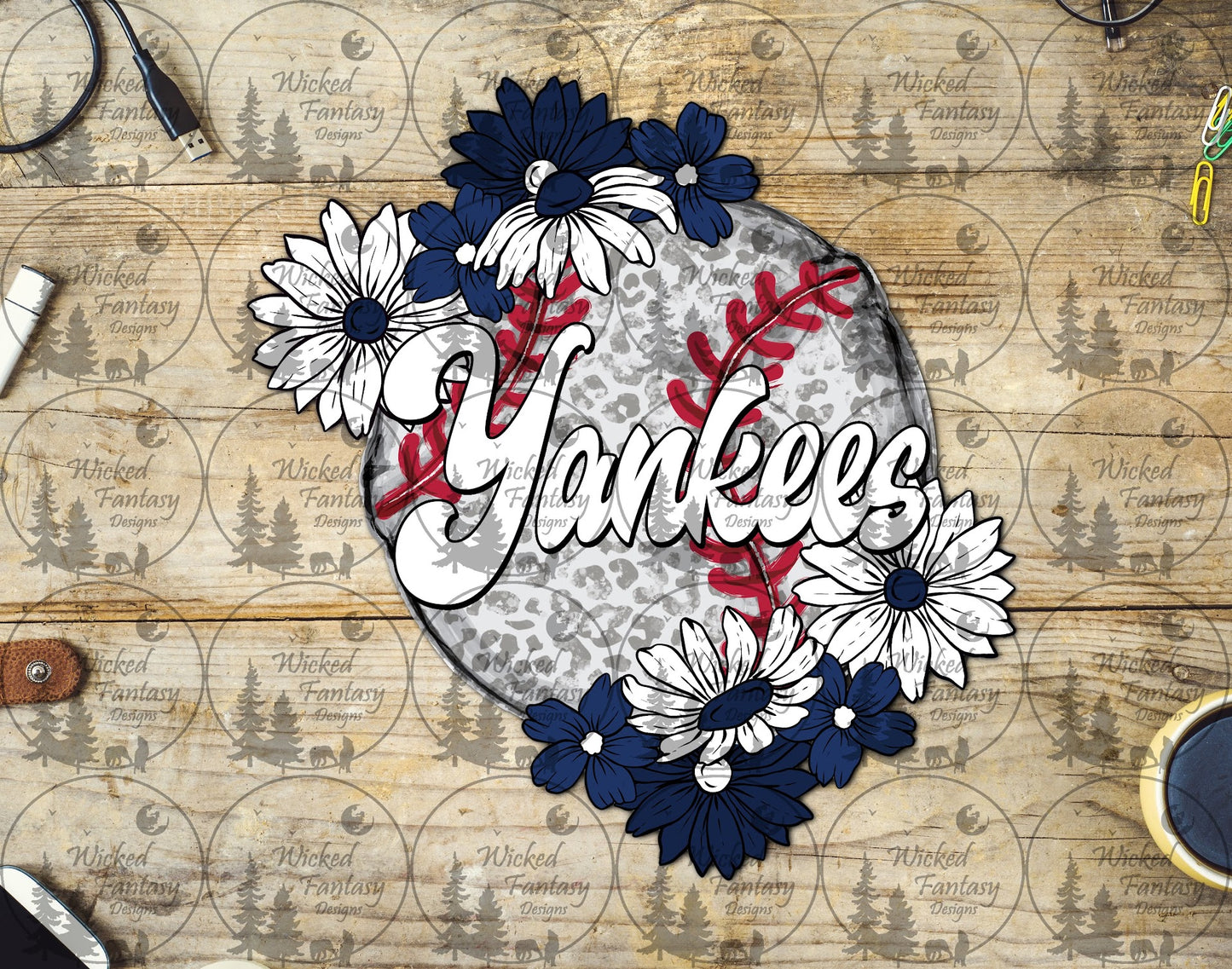 UVDTF Leopard Floral Baseball NY