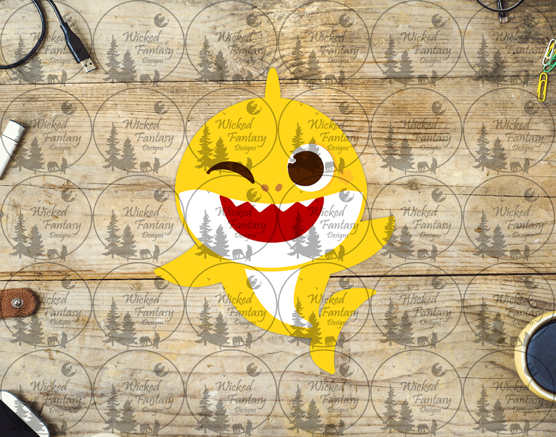UVDTF Cute Yellow Shark