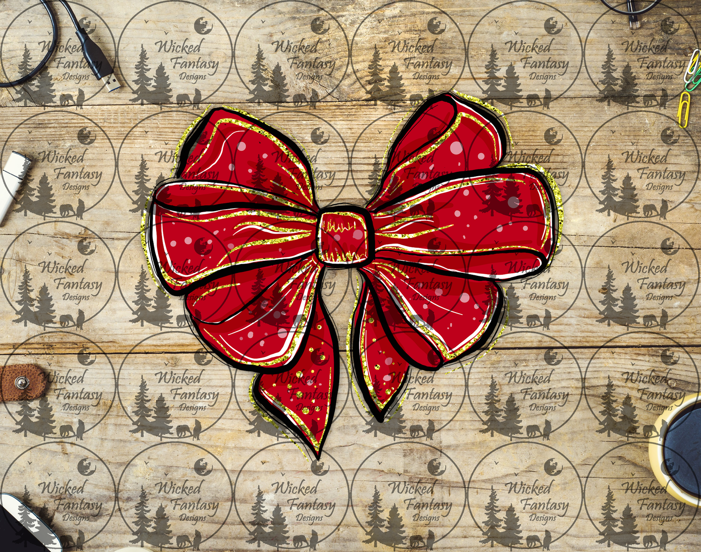 UVDTF Illustrated Red Bow