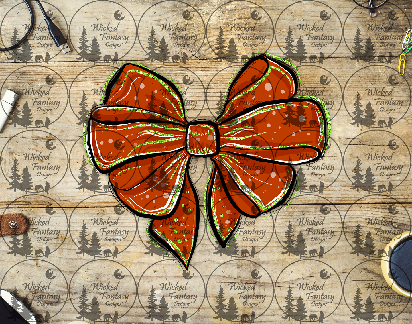 UVDTF Illustrated Orange Bow
