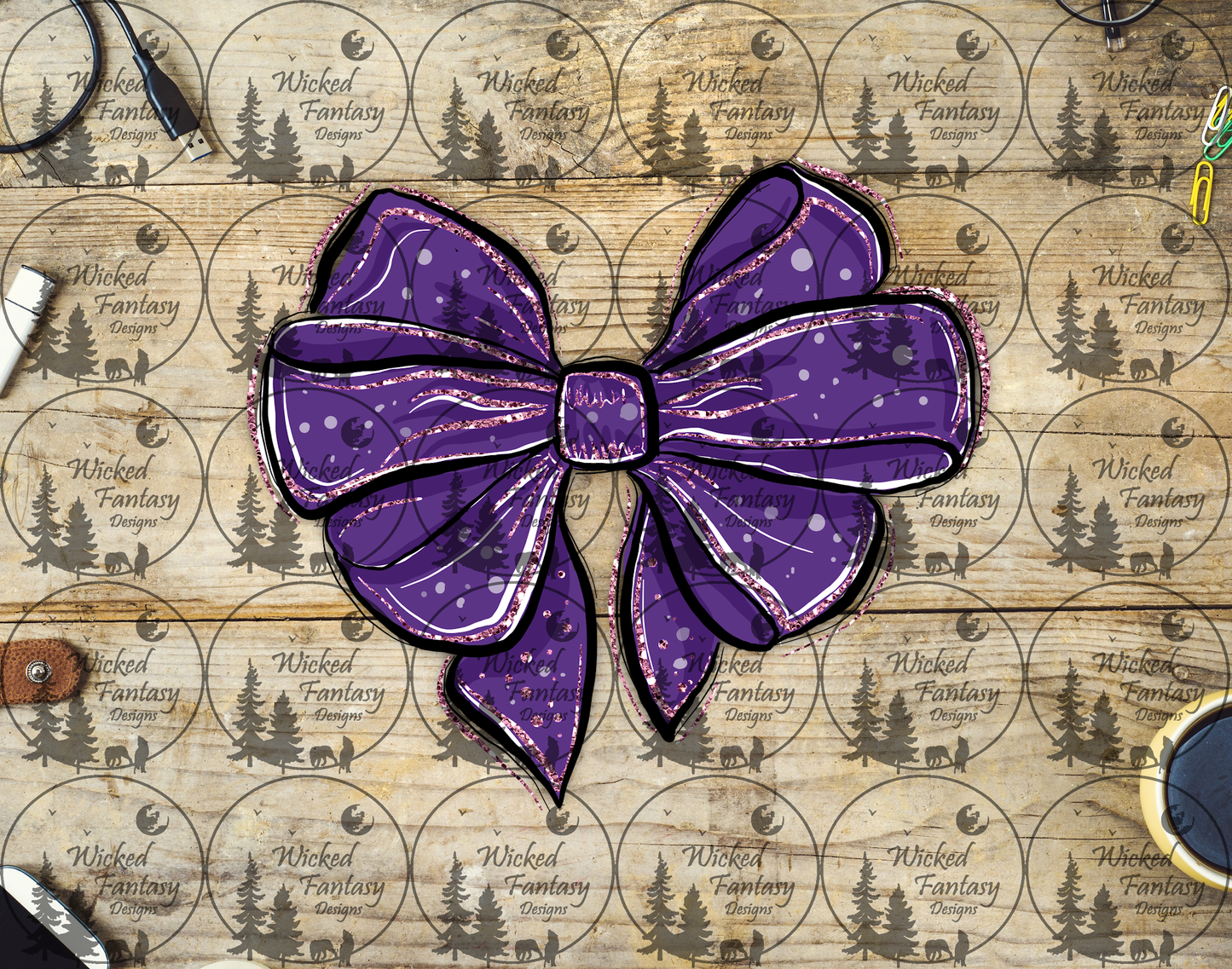 UVDTF Illustrated Purple Bow