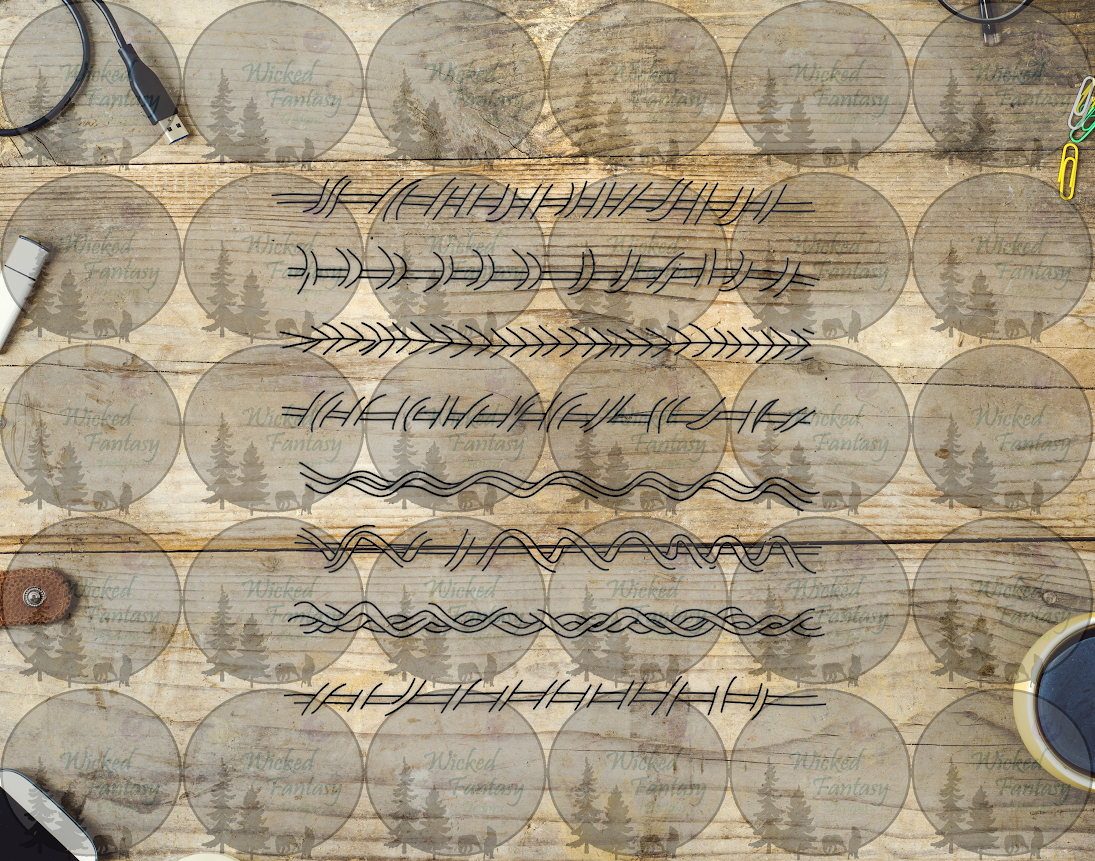 UVDTF Line Art Stitches X 6x12" Striping element