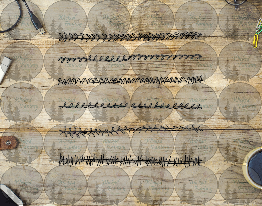 UVDTF Line Art Stitches IX 6x12" Striping element