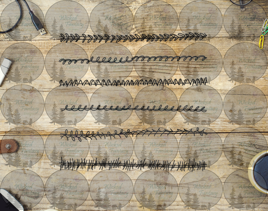 UVDTF Line Art Stitches IX 6x12" Striping element