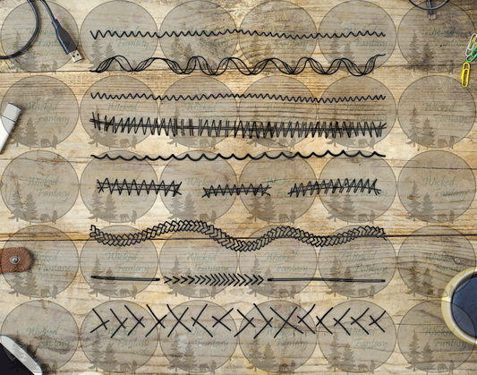 UVDTF Line Art Stitches V 6x12" Striping element