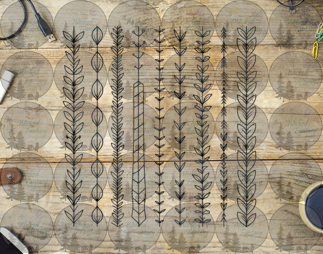 UVDTF Line Art Stitches 6x12" Striping element