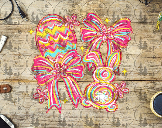 UVDTF Easter Brushstroke Bunny and Bows
