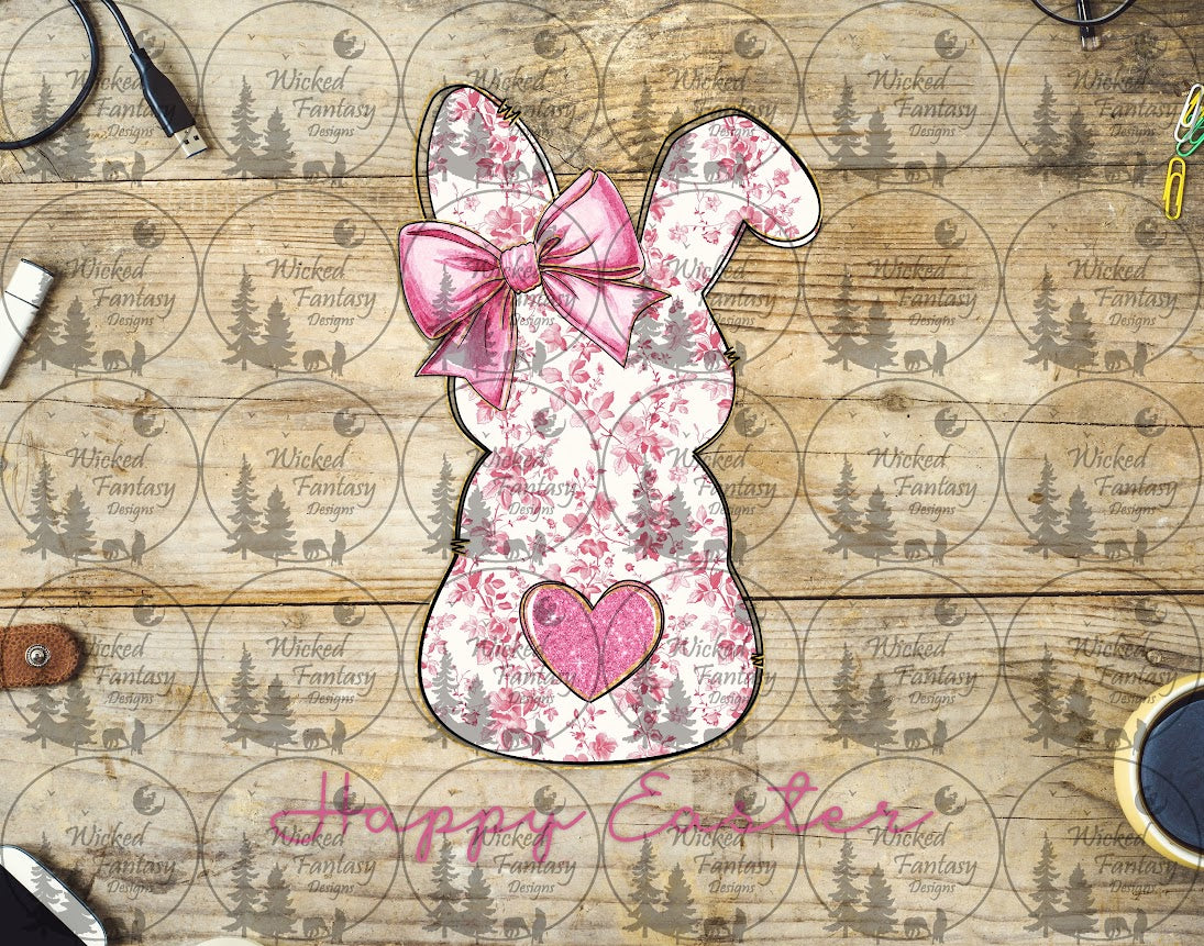 UVDTF Happy Easter Pink Floral Bunny