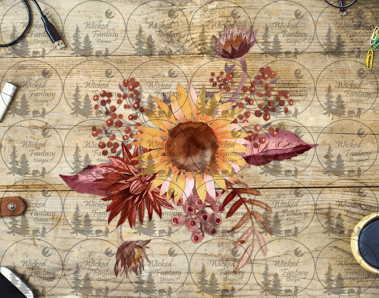 UVDTF Sunflower Floral Arrangement