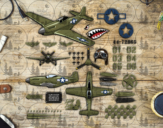 UVDTF P51 Warplane Element Sheet