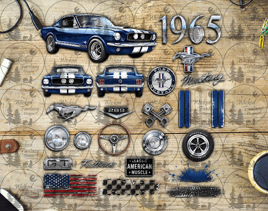 UVDTF Vintage Sports Car Element Sheet