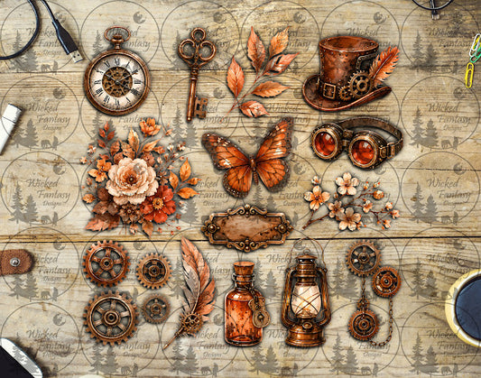 UVDTF Tangerine Steampunk Element Sheet