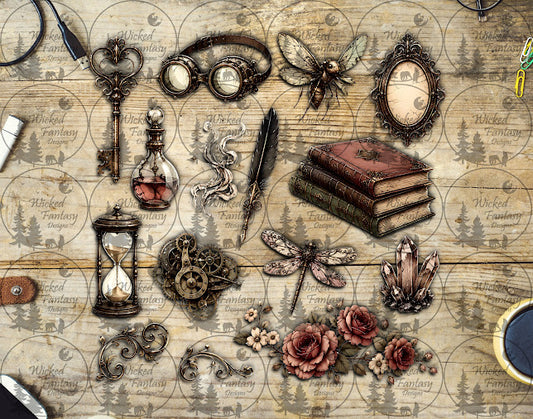UVDTF Steampunk Roses Element Sheet