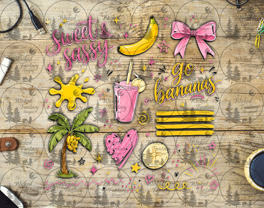 UVDTF Sweet and Sassy Bananas Element Sheet