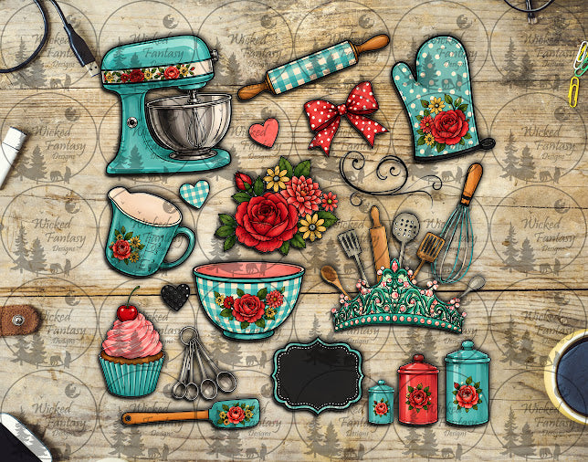 UVDTF Vintage Country Kitchen 11x11" Element Sheet