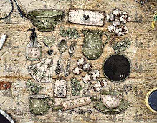 UVDTF Sage Cottage Kitchen Element Sheet