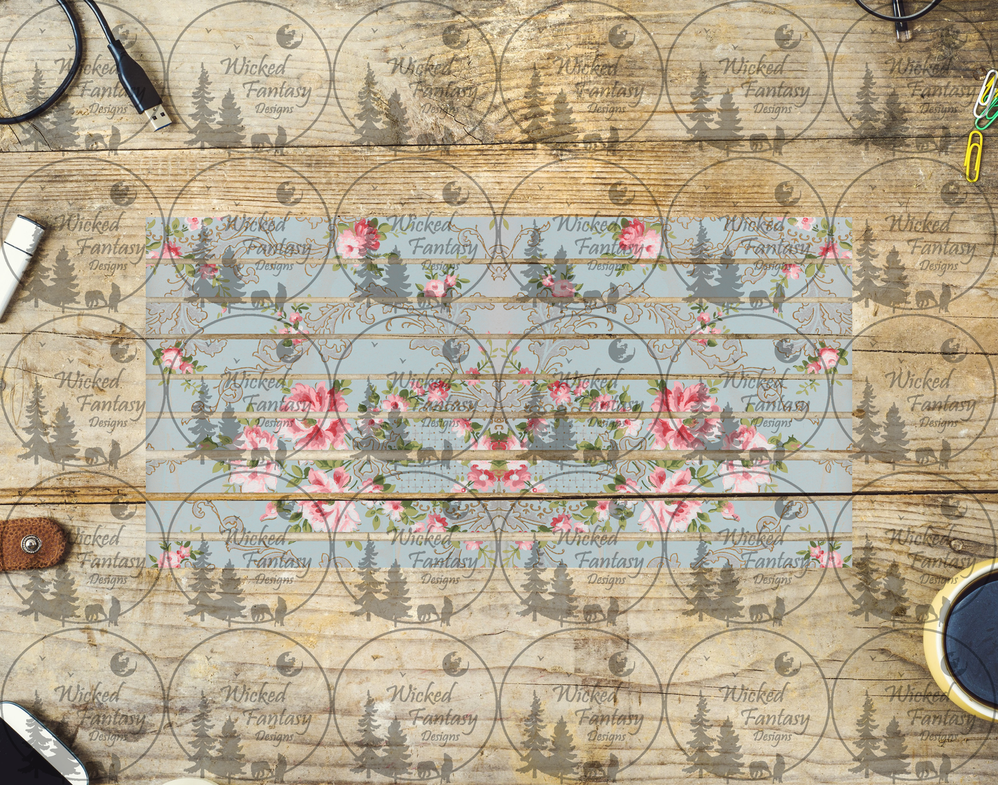 UVDTF Antique Wallpaper 6x12" Striping element