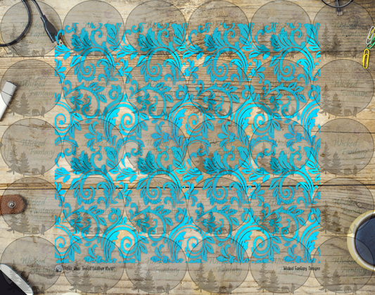 UVDTF Aqua Textured Tooled Leather 20oz 30oz 10"x10"