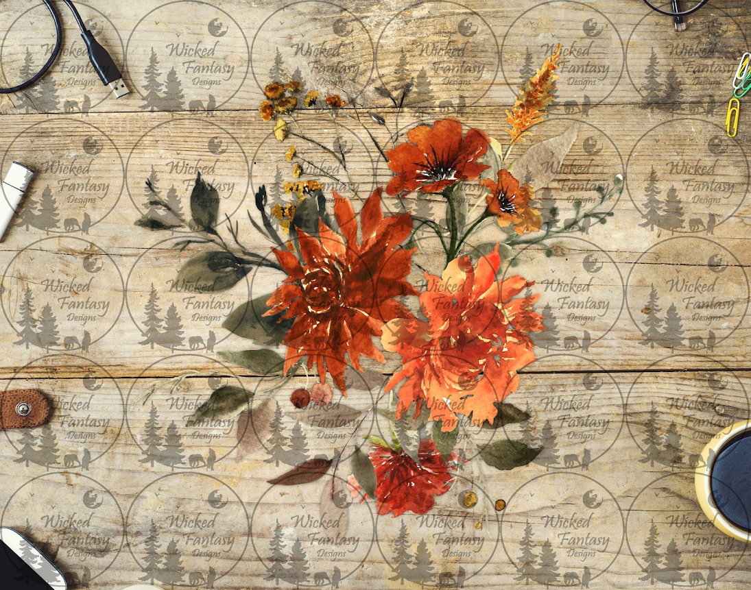UVDTF Orange Floral Arrangement