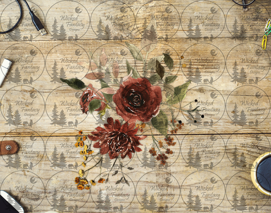 UVDTF Rust Floral Arrangement