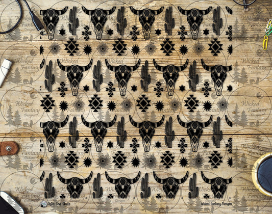 UVDTF Aztec Cow Skulls 20oz 30oz 10"x10"