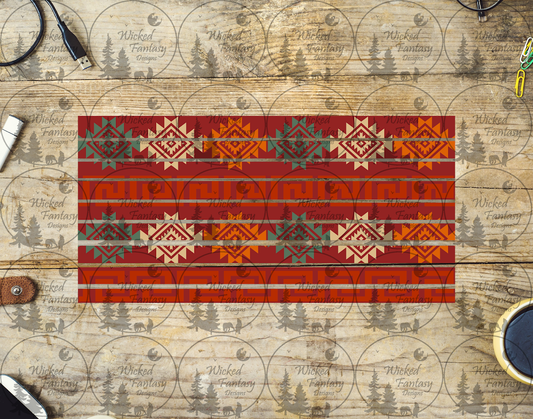 UVDTF Rust Red Aztec Striping 6x12" element