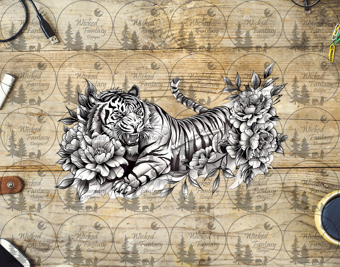 UVDTF White Tiger and Florals