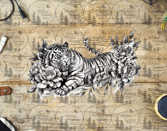 UVDTF White Tiger and Florals