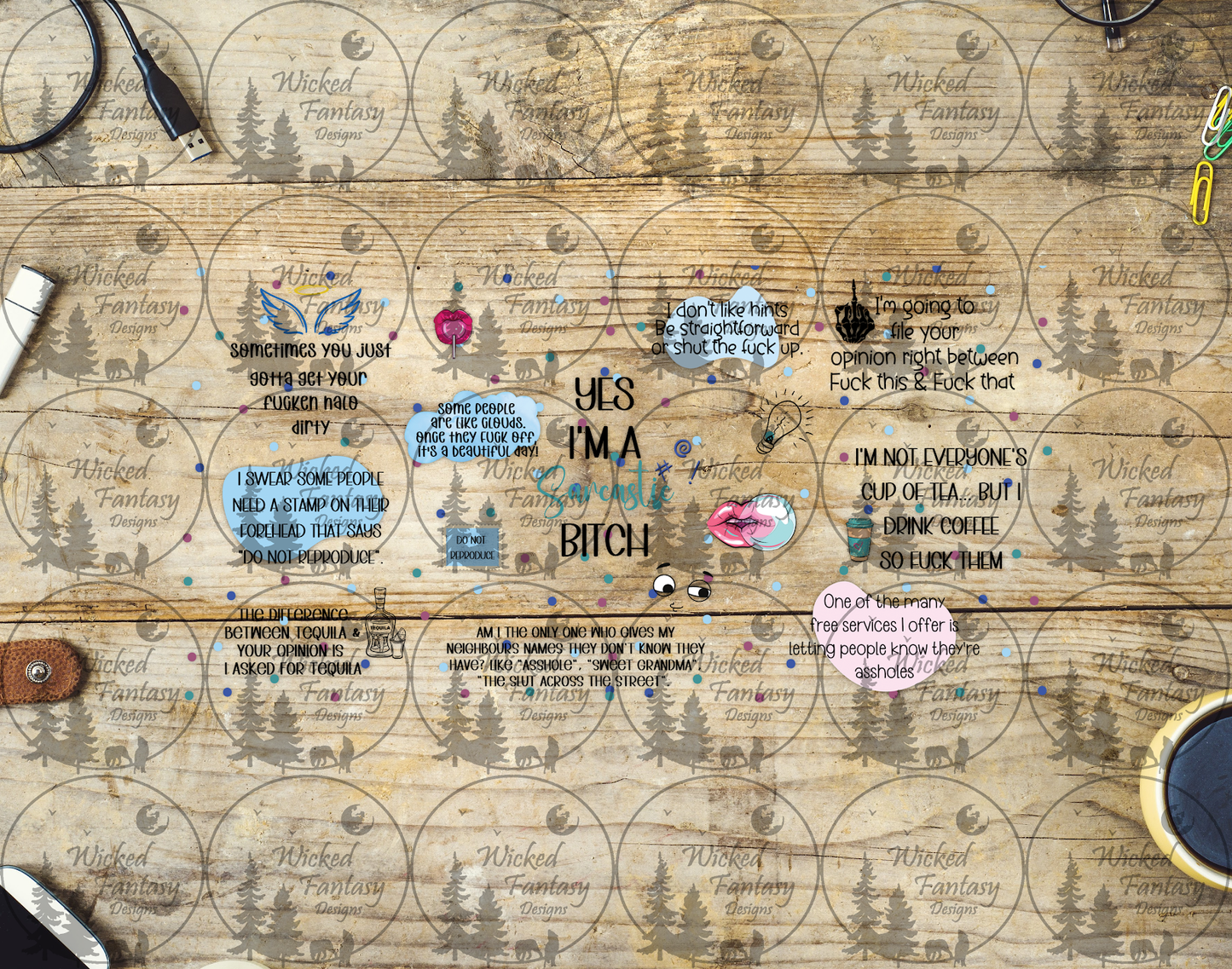 UVDTF Yes I'm a Sarcastic B* 16oz 40oz