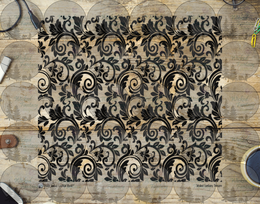 UVDTF Black Textured Tooled Leather 20oz 30oz 10"x10"