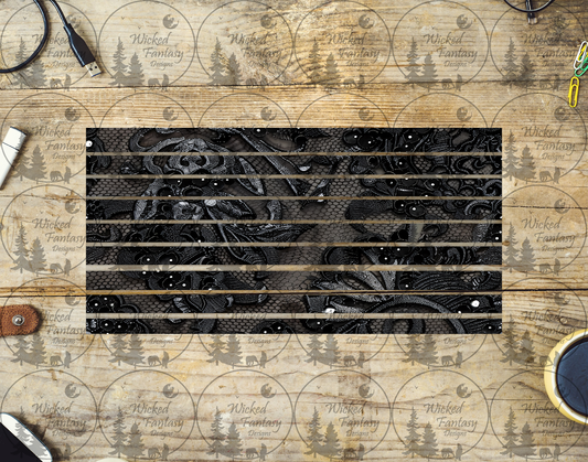 UVDTF Black Lace Striping 6x12" element