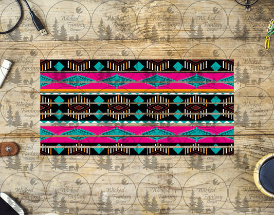 UVDTF Black and Pink Aztec Striping 6x12" element