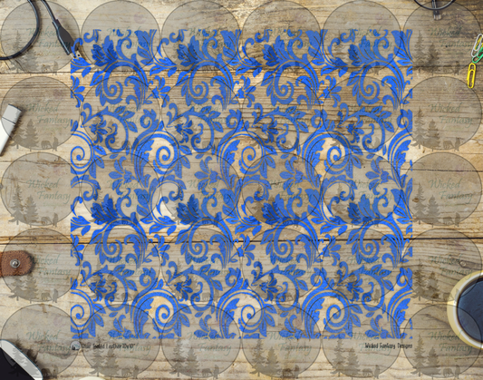 UVDTF Blue Textured Tooled Leather 20oz 30oz 10"x10"