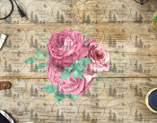 UVDTF Pastel Pink and Mint Roses